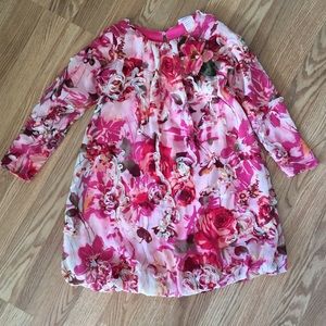 CACH CACH Fancy Bubble Hem Floral Dress with ruching‎ size 6